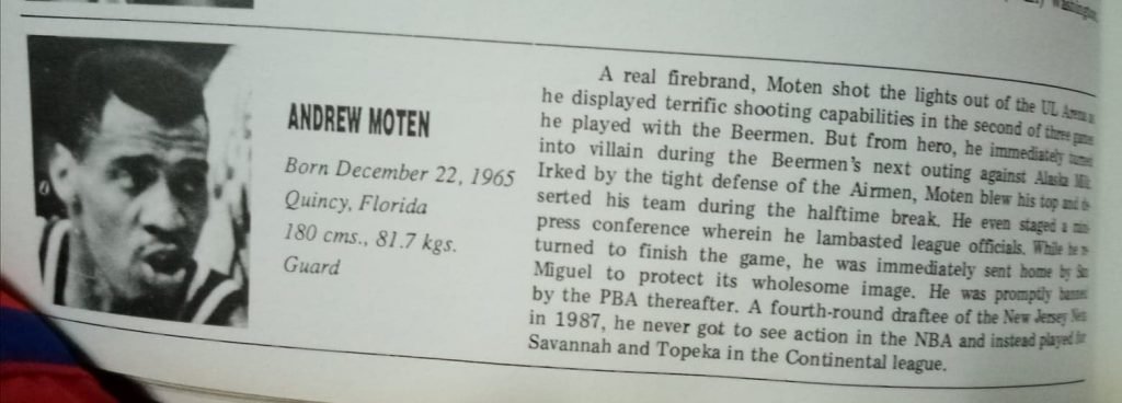 Andrew Moten biography [photo taken from PBA Annual]