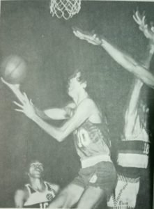 "El Presidente" Ramon Fernandez scoops for an uncontested layup against Crispa in 1975 PBA action. Toyota picked up two of the three conference championships at stake in the pro league's inaugural season.