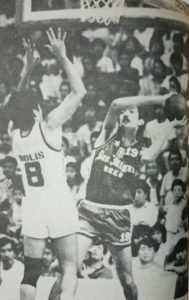 Fernandez, here essaying the defense of Al Solis, collected an all-time PBA-high 19 conference titles, including seven with the San Miguel Beer franchise.