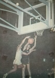 Philip Cezar swats a shot by a Malaysian player in the 1972 Asian Youth games.