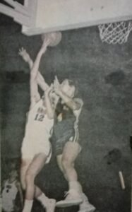 Youth skipper Reynaldo Franco makes contact with a Nationalist China player. The Filipinos beat the Chinese twice while finishing with a perfect 9-0 record in the 1972 Asian Youth tournament.