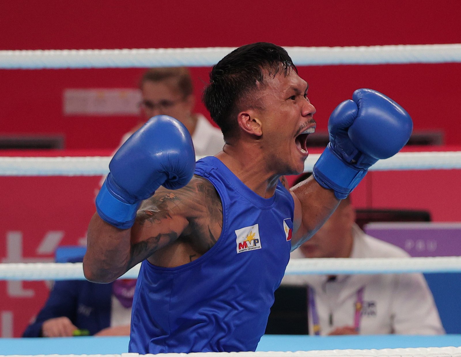 Eumir Marcial of the Philippines goes for Asiad gold on Thursday, Oct. 5. [PSC-POC photo]