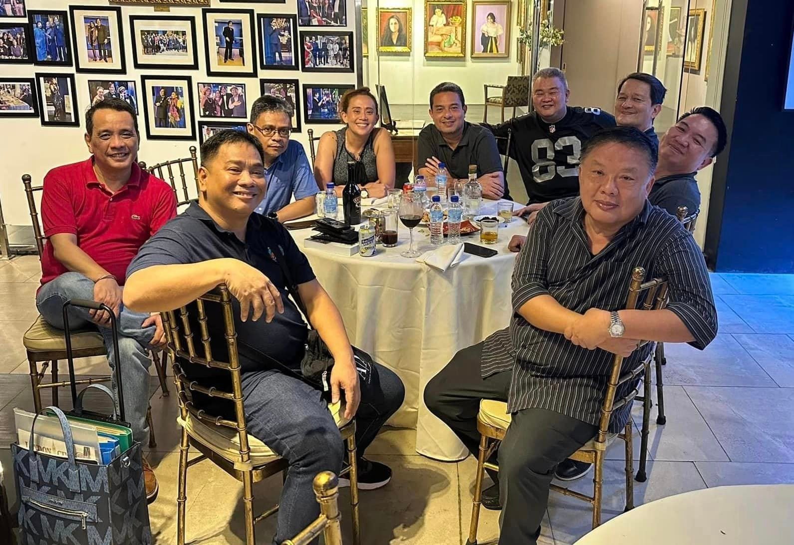 Bill Velasco with media colleagues Sev Sarmenta, Sid Ventura, Rey Joble, Atty. Charlie Cuna, Brian Yalung, Jay Mercado, Claudia Perrine and Aristotle Garcia at the Toyota Comets reunion on September 2023. 