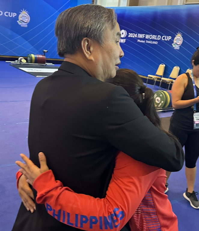 THE picture says it all—Philippine Olympic Committee president Abraham “Bambol” Tolentino and Hidilyn Diaz-Naranjo [POC photo]