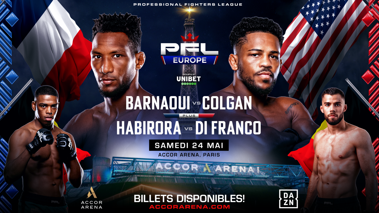 The Accor Arena set to host PFL Europe Paris on May 24.