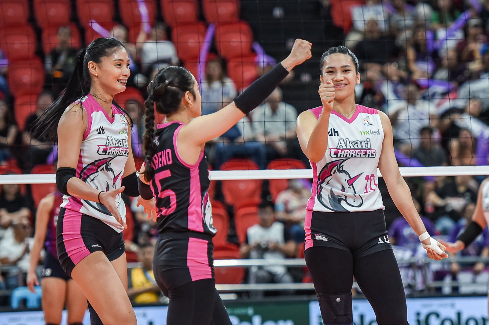 Akari celebrates after clinching its first-ever PVL podium finish. [PVL Images]