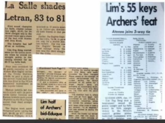 The 55-point game record by Lim Eng Beng still stands today.
