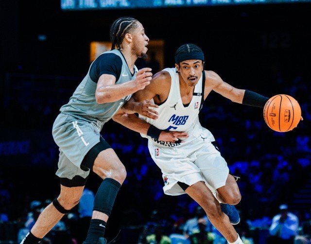 Teafale Lenard Jr. was a bright spot for MBB with 20 points. [photo credit:  Basketball Africa League]