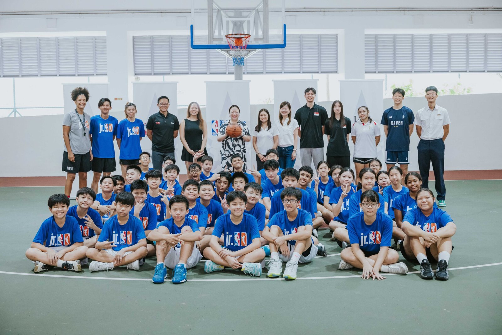 Students attend Jr. NBA clinic at Spectra Secondary School during the launch event. [photo credit: NBA]