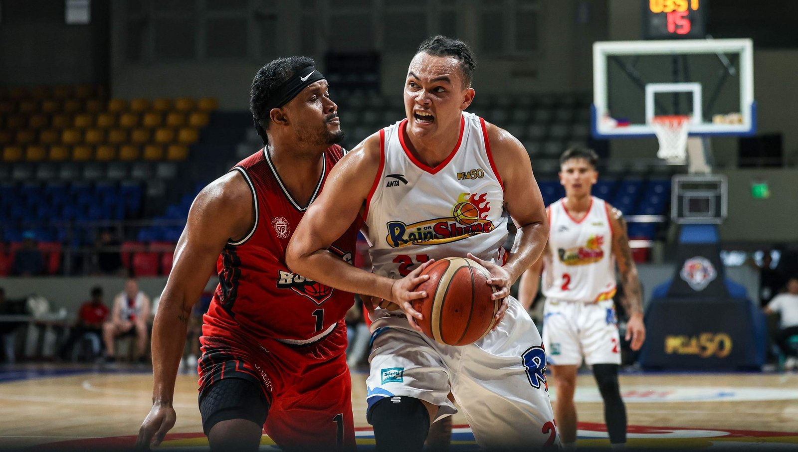 Rain or Shine’s Keith Datu led all Elasto Painters with 27 points, 20 coming in the first half. [PBA Images]