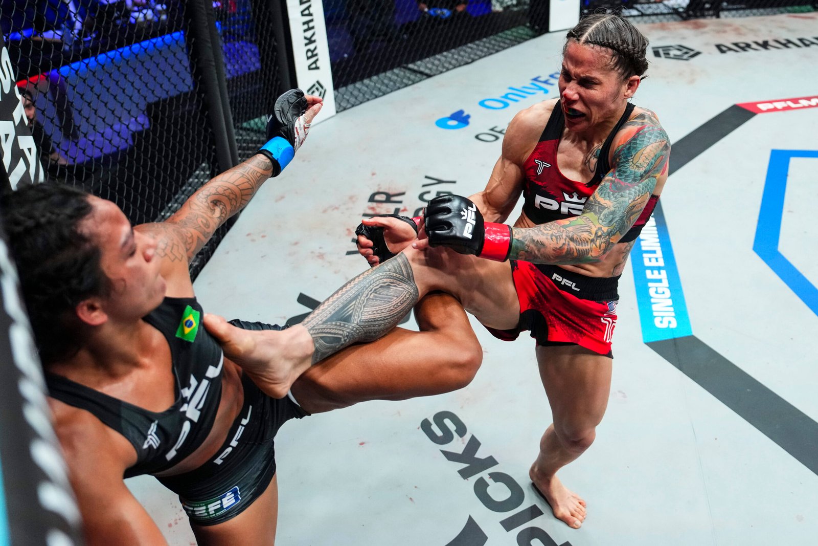 Liz Carmouche dominates Elora Dana to earn her spot in the PFL World Tournament Finals. [PFL photo]