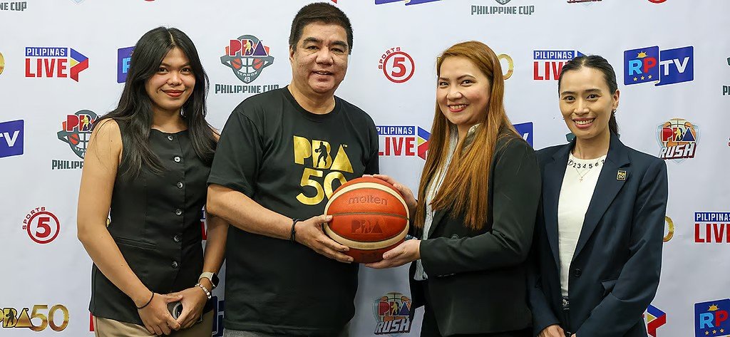 (From L-R) Ann Jane de Leon, Assistant Marketing Manager, Daily Fantasy; Willie Marcial, Commissioner, PBA; Jennifer Bautista, Marketing Director, RAC Phil Corp; and Jo Francisco, Marketing Director, PBA.