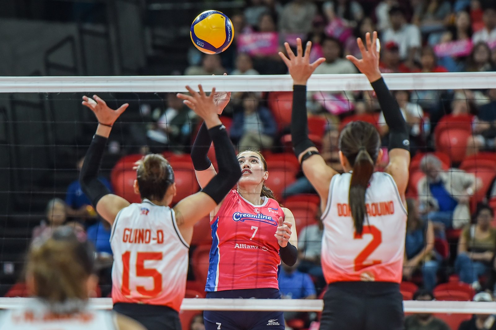Michele Gumabao delivers a game-high 22 points in Creamline’s win over Cignal in the PVL Invitational. [PVL Images]