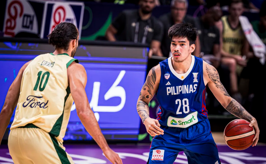 Kevin Quiambao leads Gilas Pilipinas with 17 points against Australia in the FIBA Asia Cup 2025 quarter-finals. [FIBA.com photo]