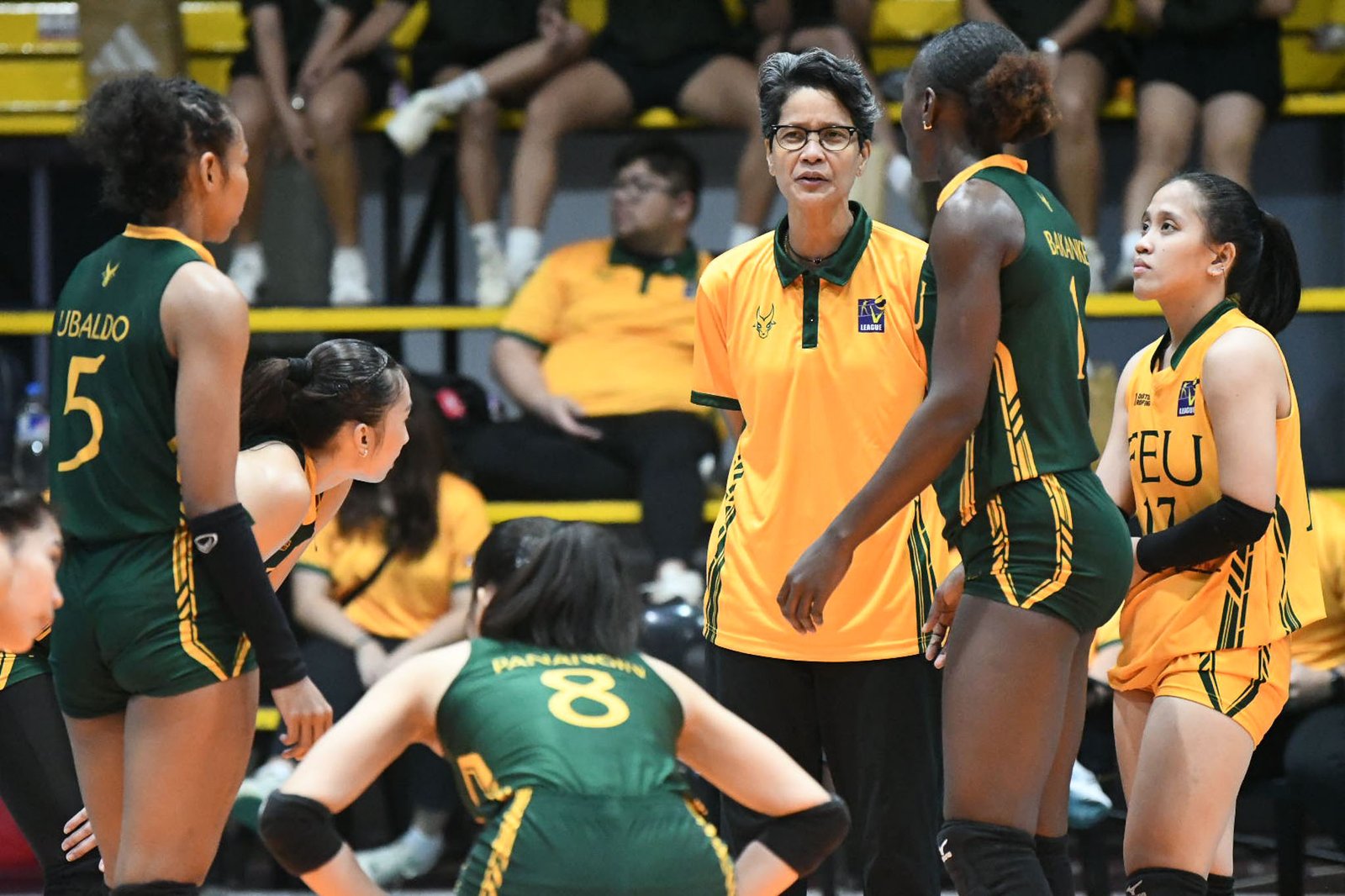 FEU Lady Tamaraws during their match against Arellano in the V-League Collegiate Challenge 2025 at Paco Arena. [PVL Images]
