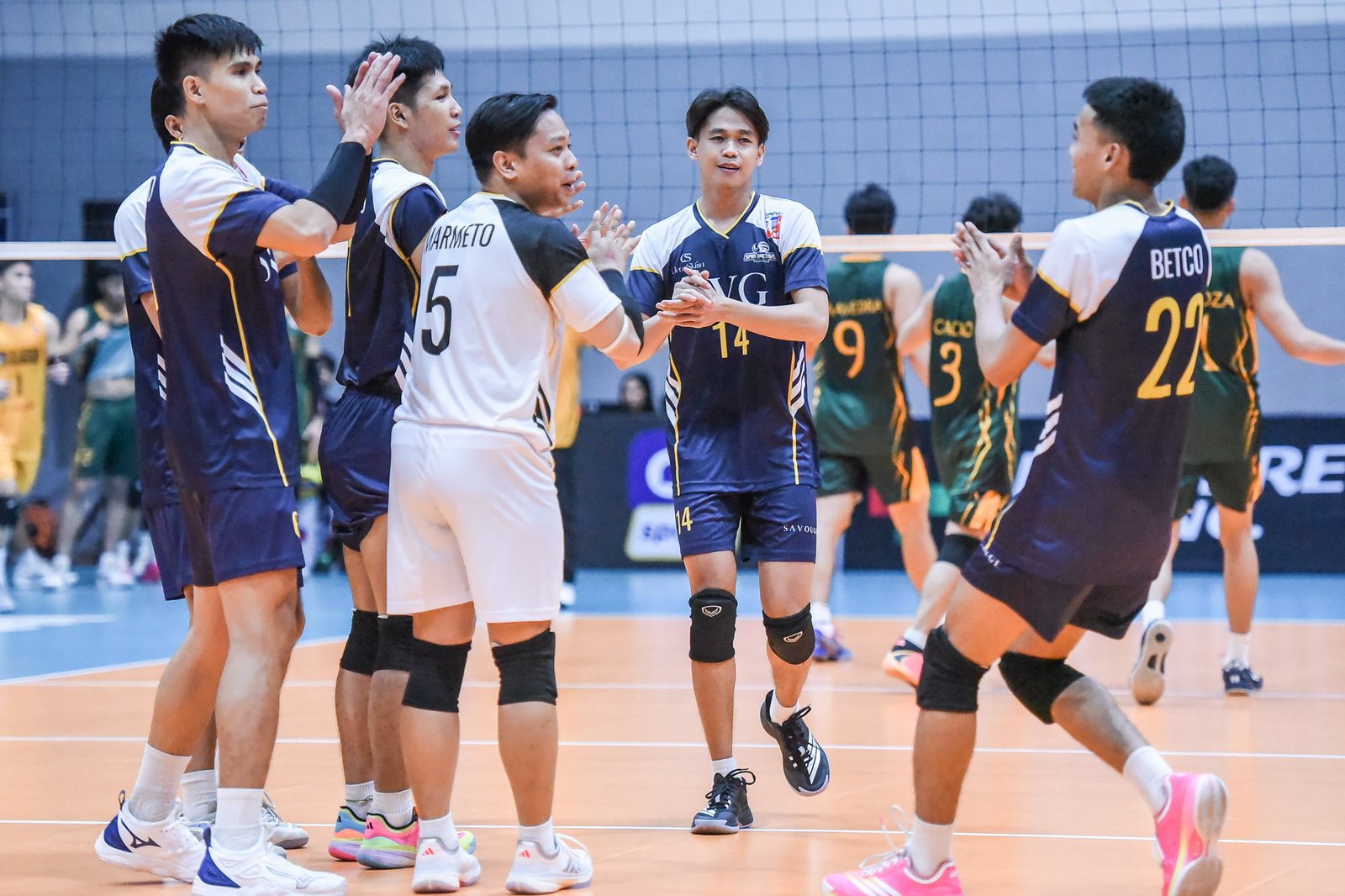 Savouge celebrates after closing out FEU-DN Steel in four sets at Paco Arena. [PVL Images]