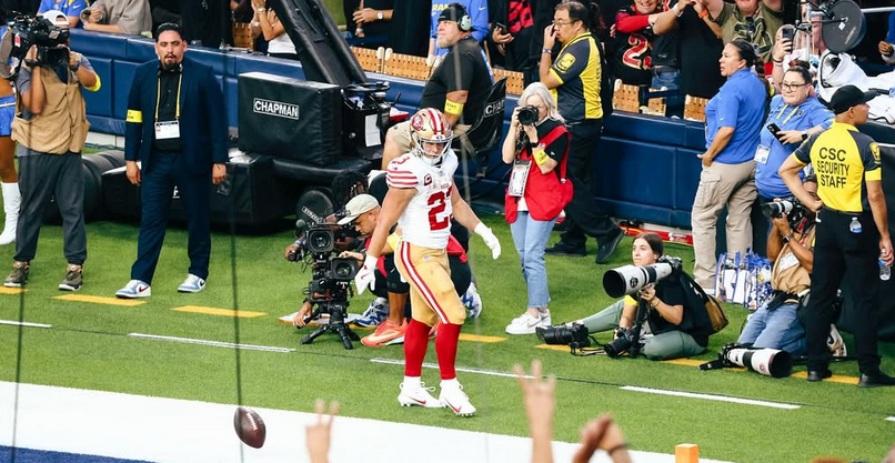 Christian McCaffrey steps up in a depleted 49ers offense. [photo credit: Christian McCaffrey Instagram]