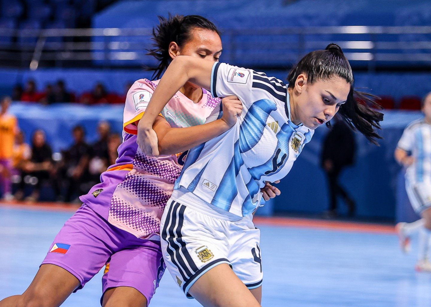 Argentina in action during group stage matches at the PhilSports Arena. [photo: The Philippine Football Federation Facebook]