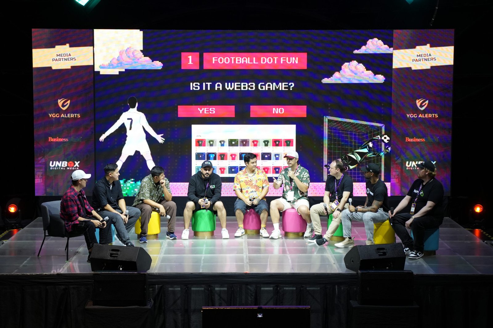 Leading creators discuss industry insights during a live podcast session.