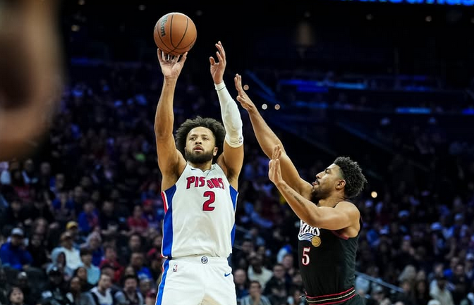 Cade Cunningham elevates for a key basket. [Pistons Instagram]
