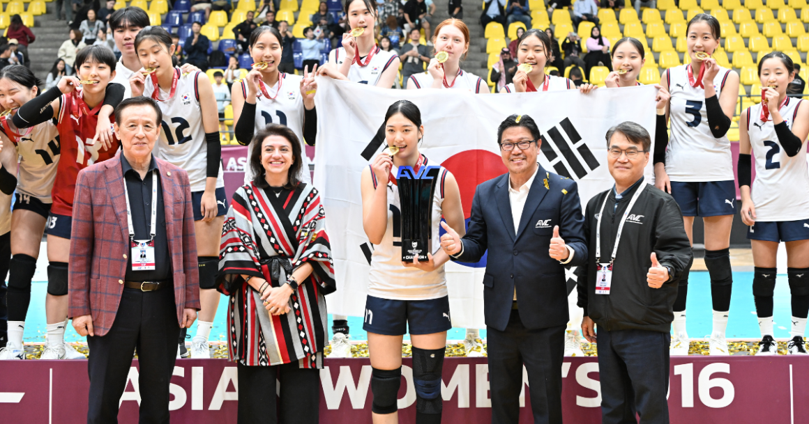 South Korea crowned champions after a 3-2 win over Chinese Taipei, while China takes bronze. [photo credit: Asian Volleyball Confederation]