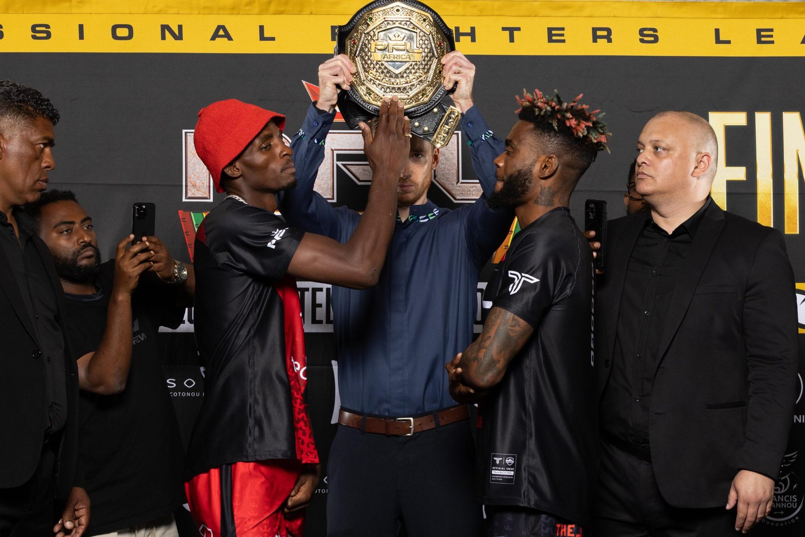 Fighters weigh in ahead of the 2025 PFL Africa Finals in Cotonou. [PFL photo]