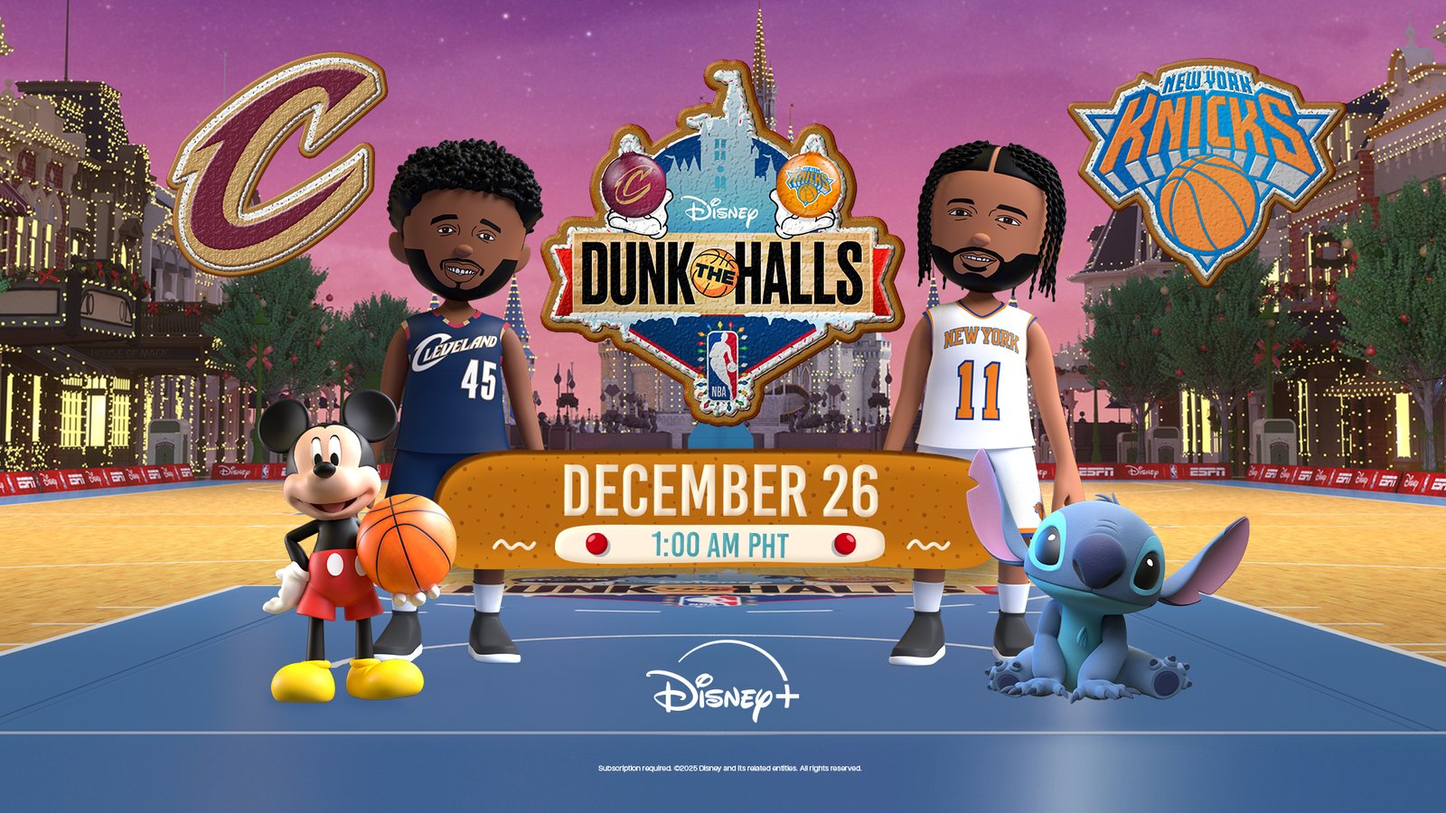 Cleveland Cavaliers and New York Knicks face off in NBA Christmas Day.