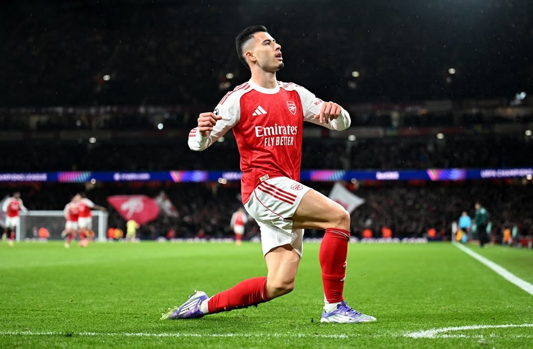 Set pieces, composure, and a hat-trick hero — Arsenal overwhelm Portsmouth after a shaky start. [photo credit: Gabriel Martinelli Instagram]