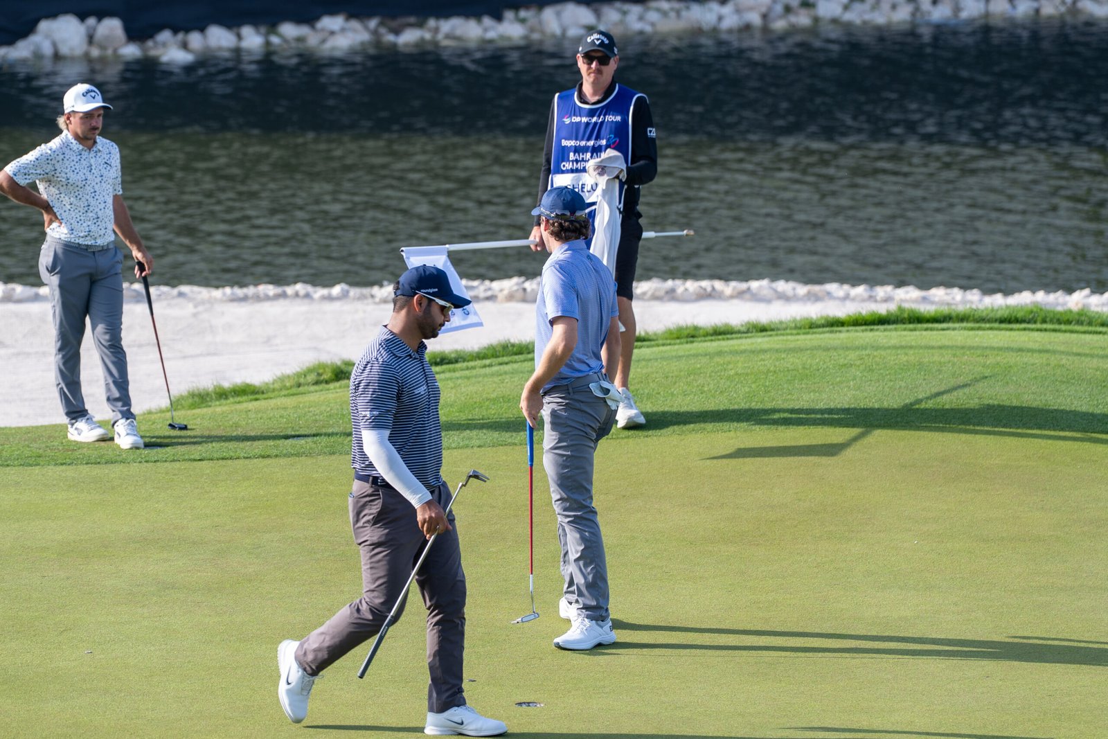 Players compete at Bahrain Royal Golf Club as the DP World Tour event begins.