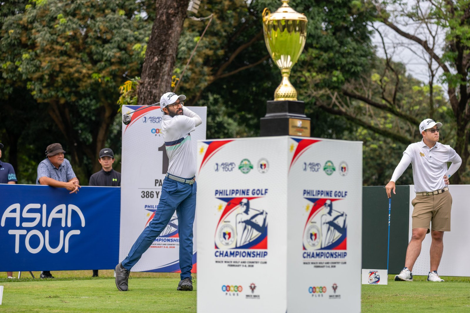 Karandeep Kochhar tees off during the third round of the Philippine Golf Championship at Wack Wack. [Asian Tour photo]
