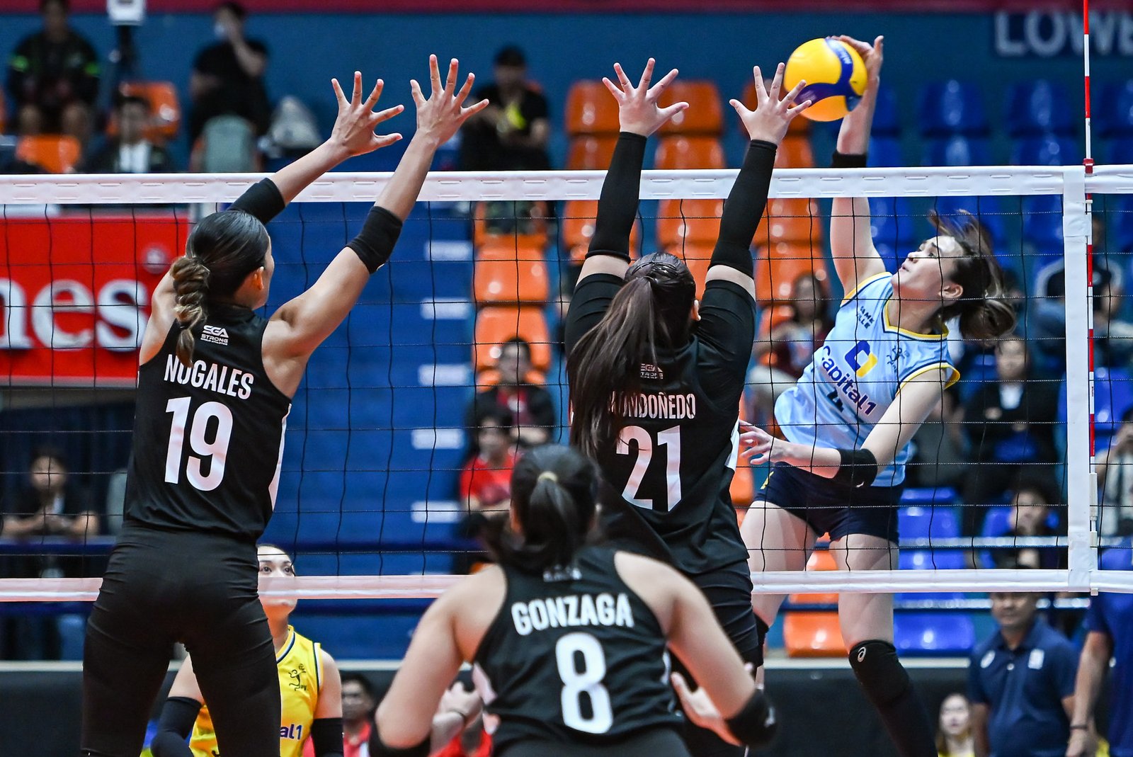 Bella Belen during Capital1’s match against the Thunderbelles. [PVL Images]
