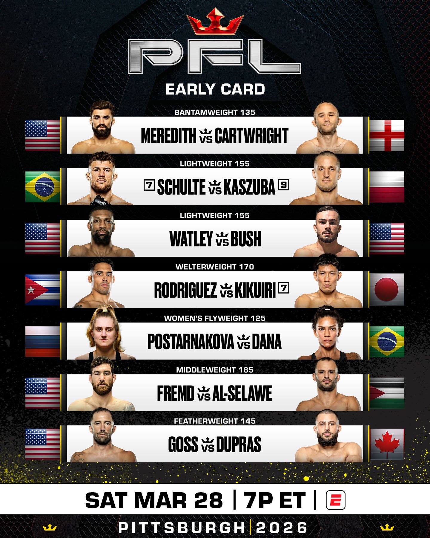 Natan Schulte returns to the PFL cage after a three-year absence.