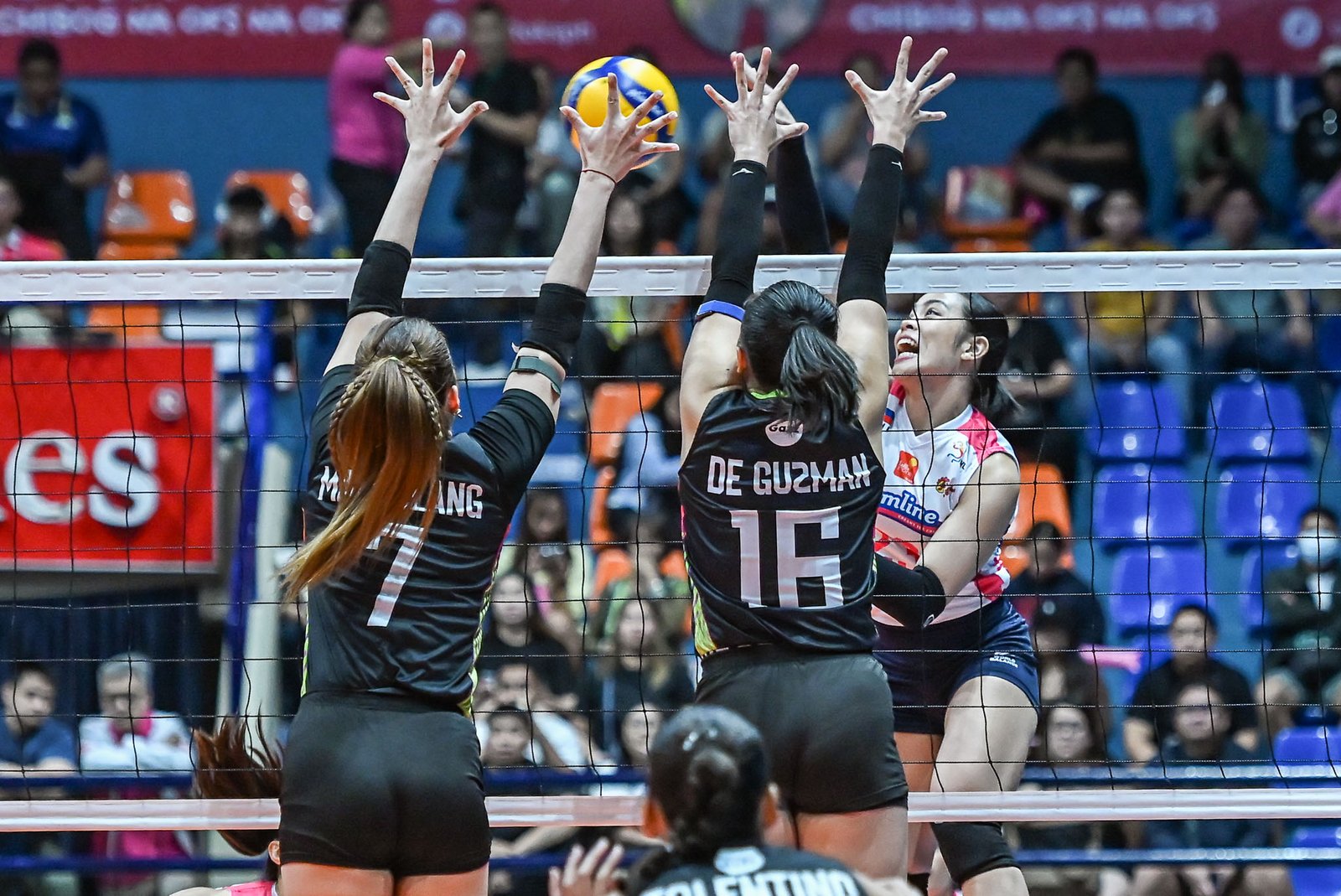 Jema Galanza unleashes a powerful spike as Creamline battles Nxled in a gripping PVL All-Filipino Conference showdown. [PVL Images]