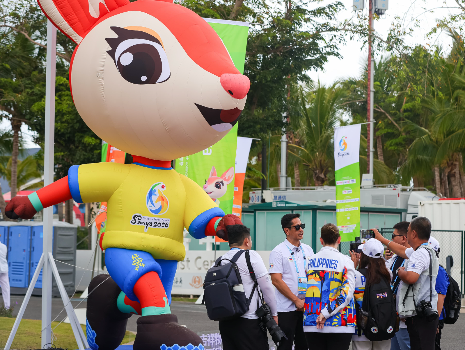 IT’S a brignt and sunny day in Sanya with mascot “Yaya”—inspired by the Hainan Eld's deer— displayed at core areas in all venues of the 6th Asian Beach Games.  [POC Media Pool]