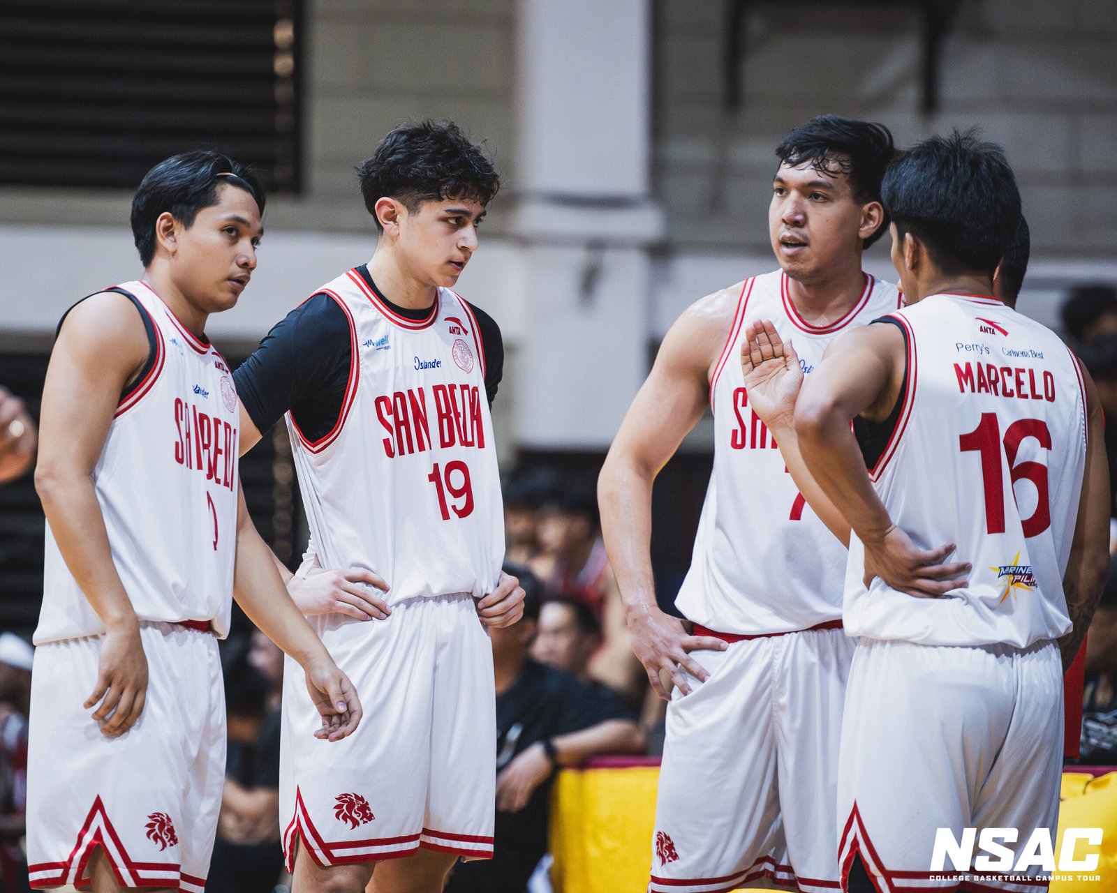 San Beda Red Lions during their Round of 16 game against Lyceum. [NSAC photo]