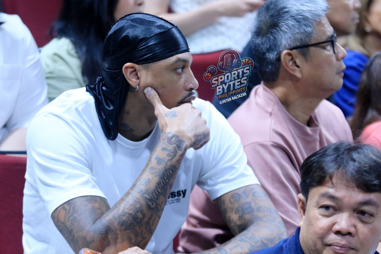 Chris McCullough watching TNT from the sidelines in Game 3. [photo credit: Peter Baltazar]
