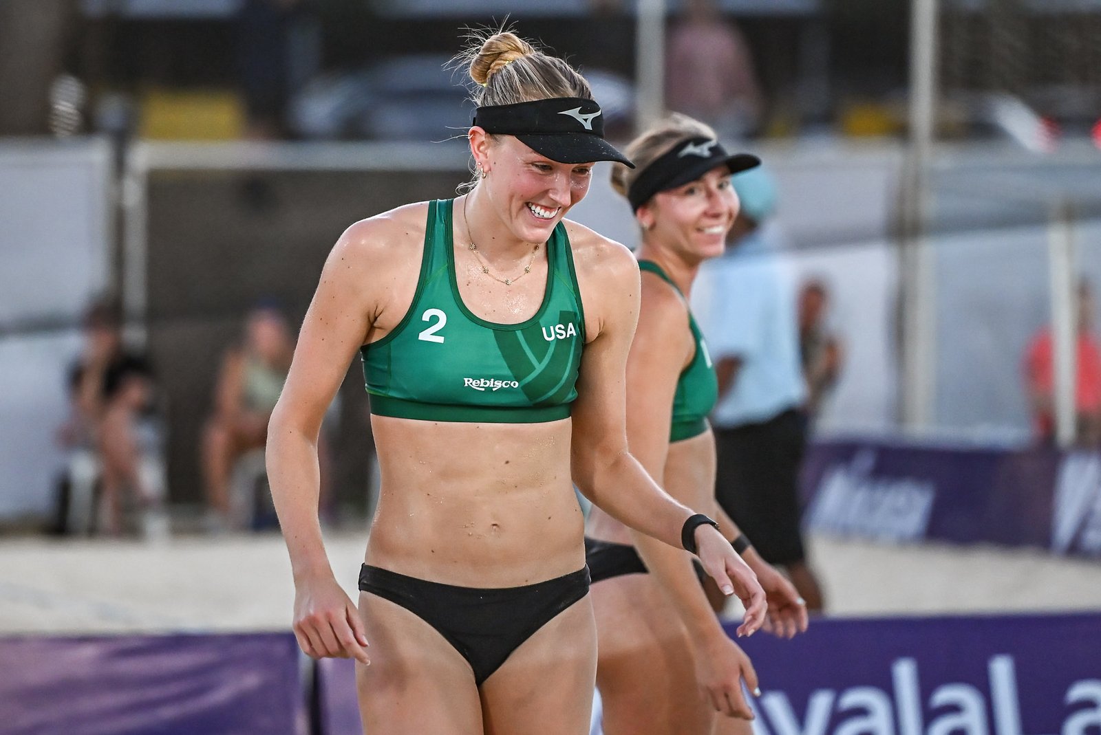 Team USA beach volleyball players during international competition at the Nuvali Challenge in the Philippines. [PNVF photo]