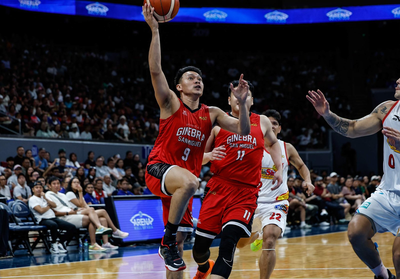 Scottie Thompson during Barangay Ginebra’s semifinal matchup against Rain or Shine at the SM Mall of Asia Arena. [PBA Images]