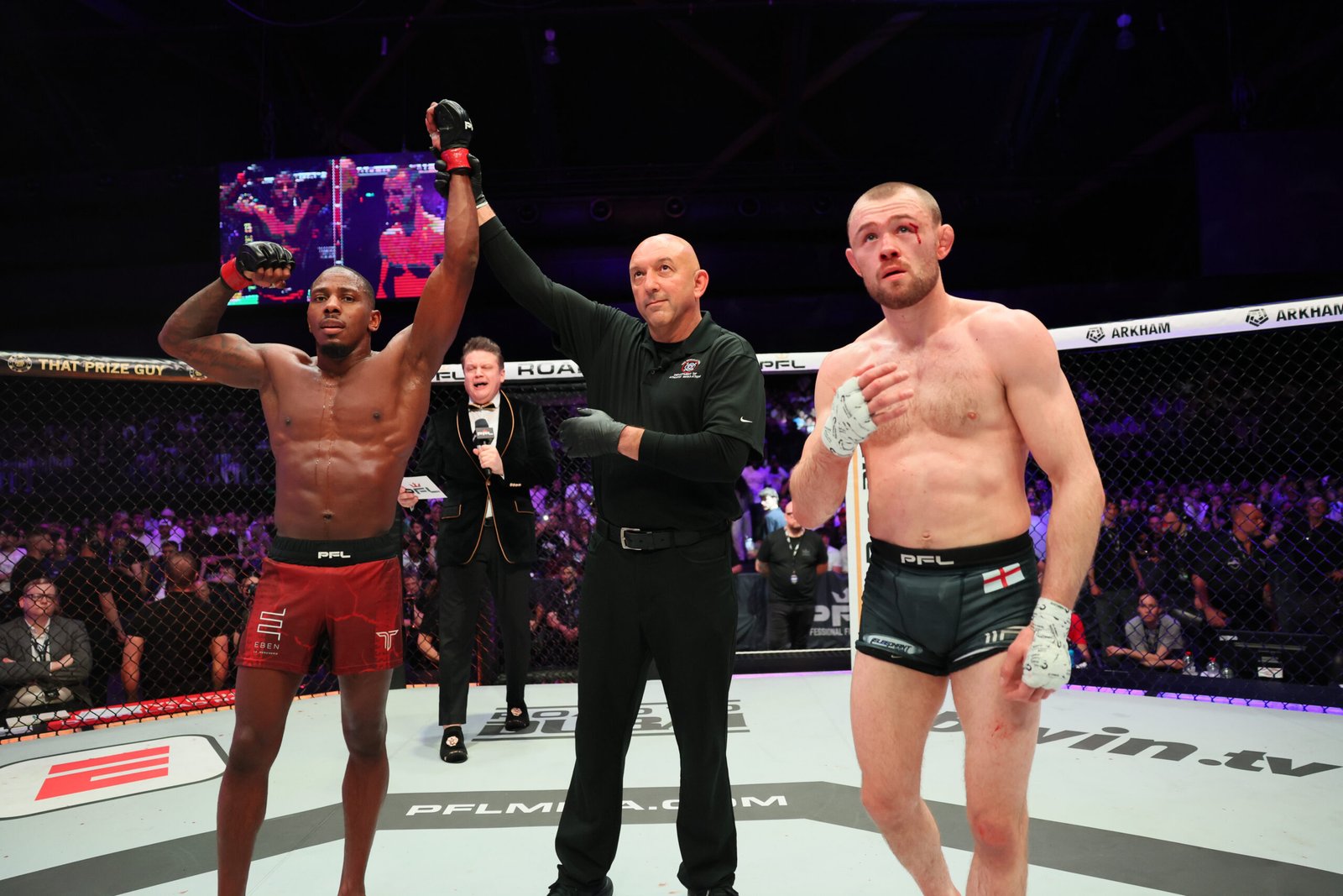 Taylor Lapilus after his bantamweight victory in Belgium. [PFL photo]