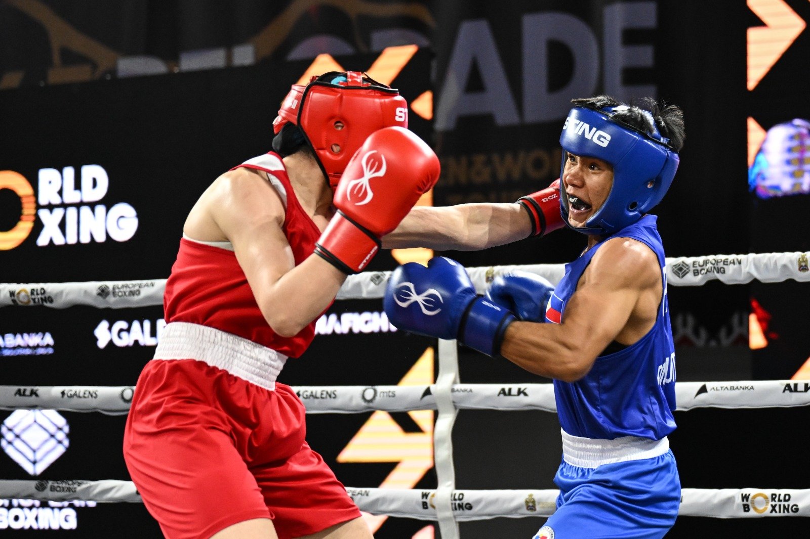 Riza Pasuit during an international boxing competition in Europe. [ABAP photo release]