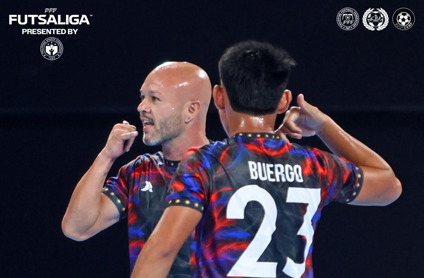 Azkals' Development Club's Stephan Schrock and Bryan Buergo were the scoring duo in their championship run in the PFF Futsaliga men's final. [PFF photo]
