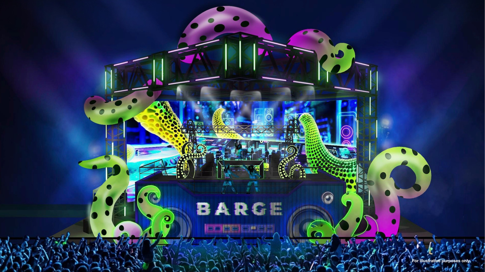 Zone 1 transforms into a major entertainment hub during the race weekend festival [photo credit: Singapore GP Pte Ltd]