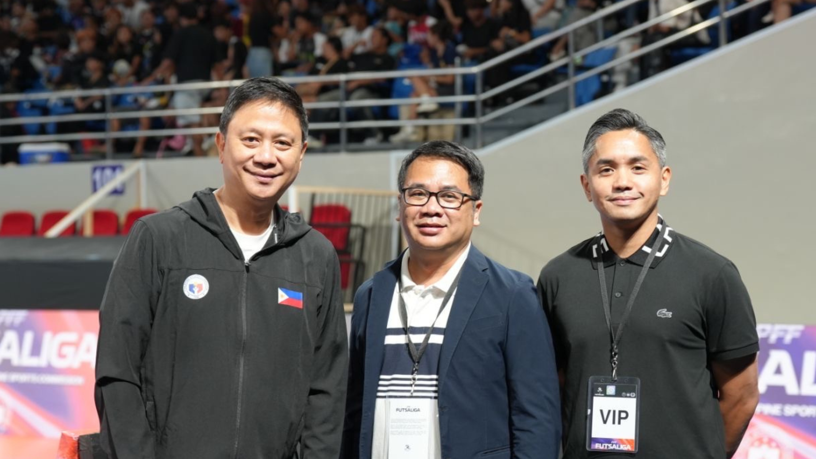 Fullhouse crowd during the four championship matches with PSC Chairman Pato Gregorio, PFF General Secretary Gelix Mercader and Quezon City sports executive Robbie De Vera witnessing the grand finale.