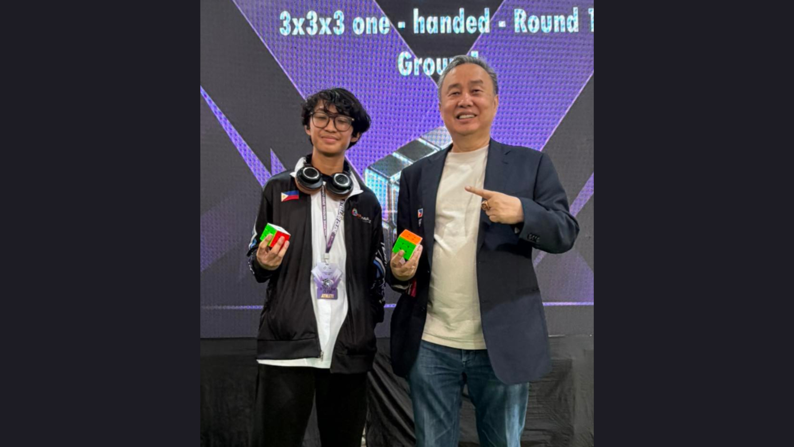 Filipino speed cuber Crimson Arradaza during the Philippine National Speed Cubing Open 2026 in Tagaytay City. [POC photo]