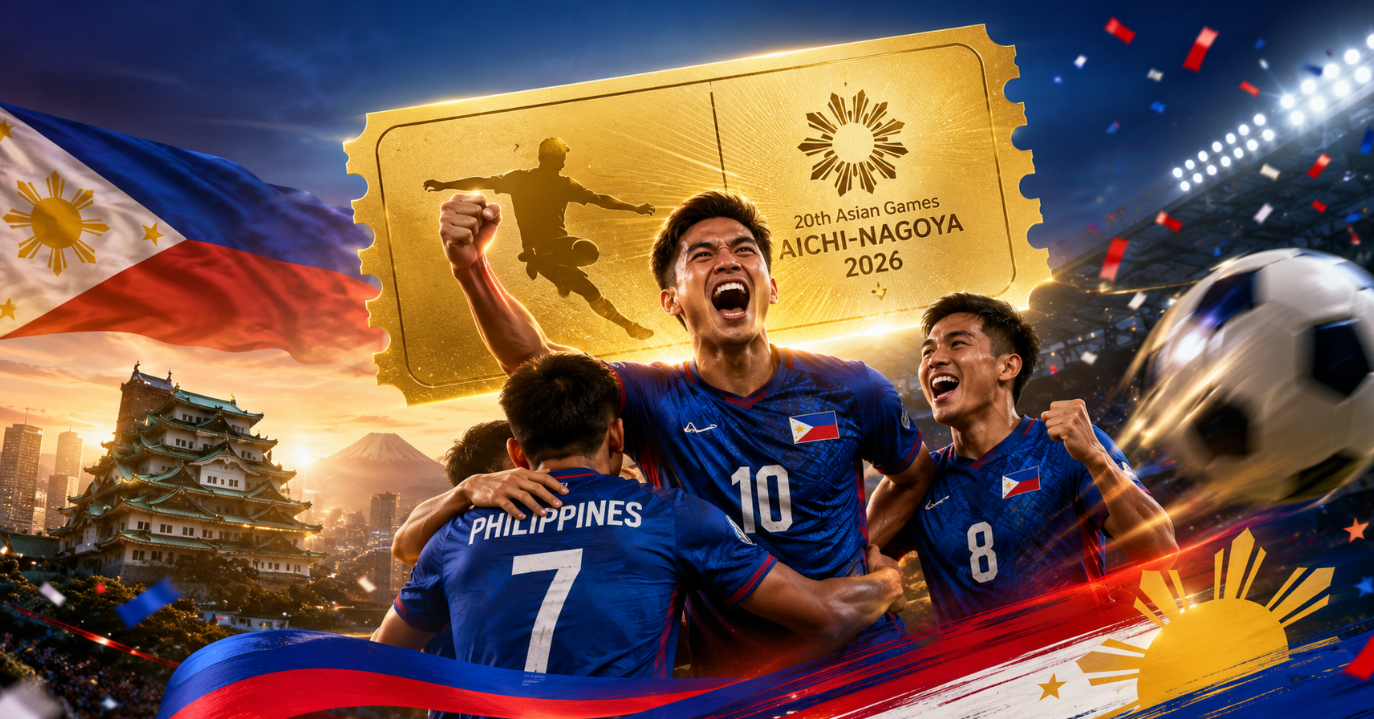 The Philippine men's football team secured a place at the Aichi-Nagoya Asian Games.