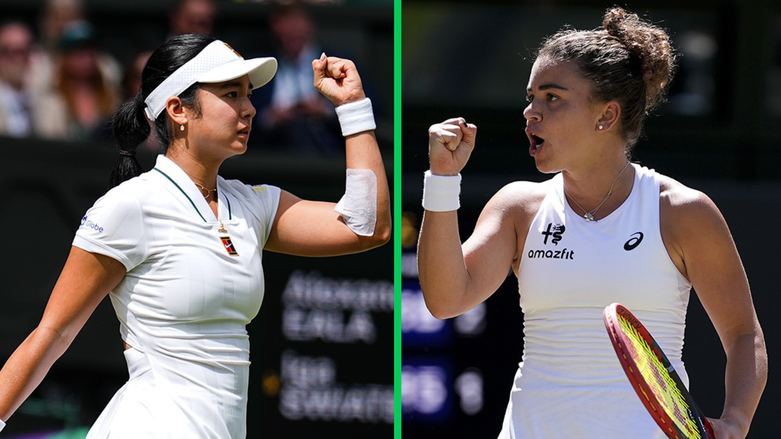 Alexandra Eala competes against Jasmine Paolini during their Wimbledon fourth-round match on Centre Court. [WTA Instagram]