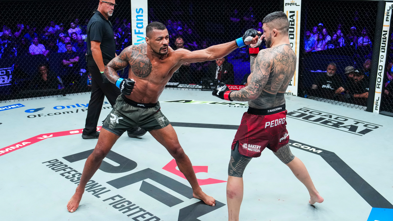 Light Heavyweight Co-Main: Rafael Xavier def. Tyson Pedro via TKO (elbows), 4:59, Round 1 [PFL photo]