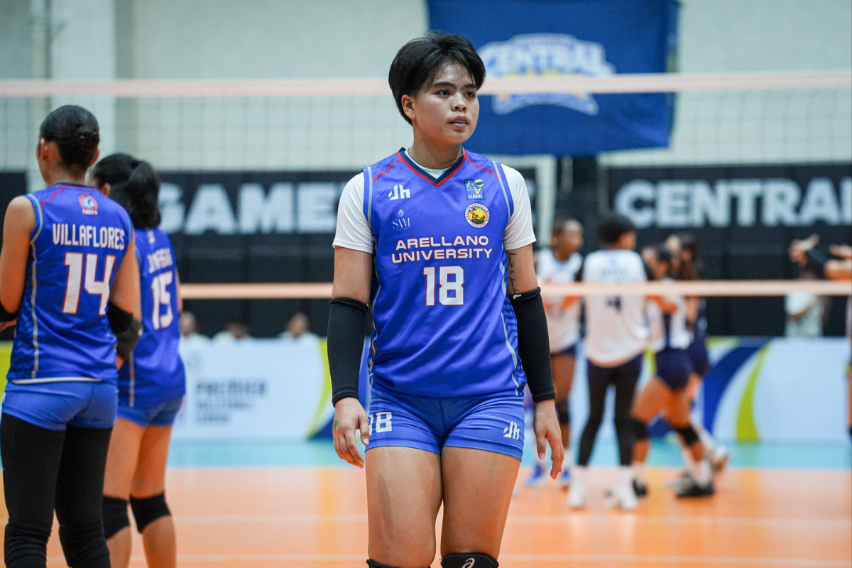 Cris Servidad powered Arellano University with a game-high 21 kills as the Lady Chiefs defeated previously unbeaten Adamson University in five sets. [PVL Images]