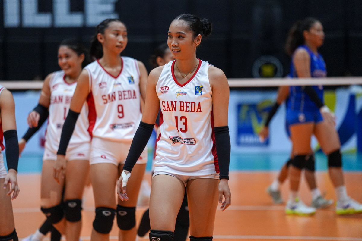San Beda ended Arellano's unbeaten run with a four-set victory in the 2026 V-League Collegiate Challenge. [PVL Images]