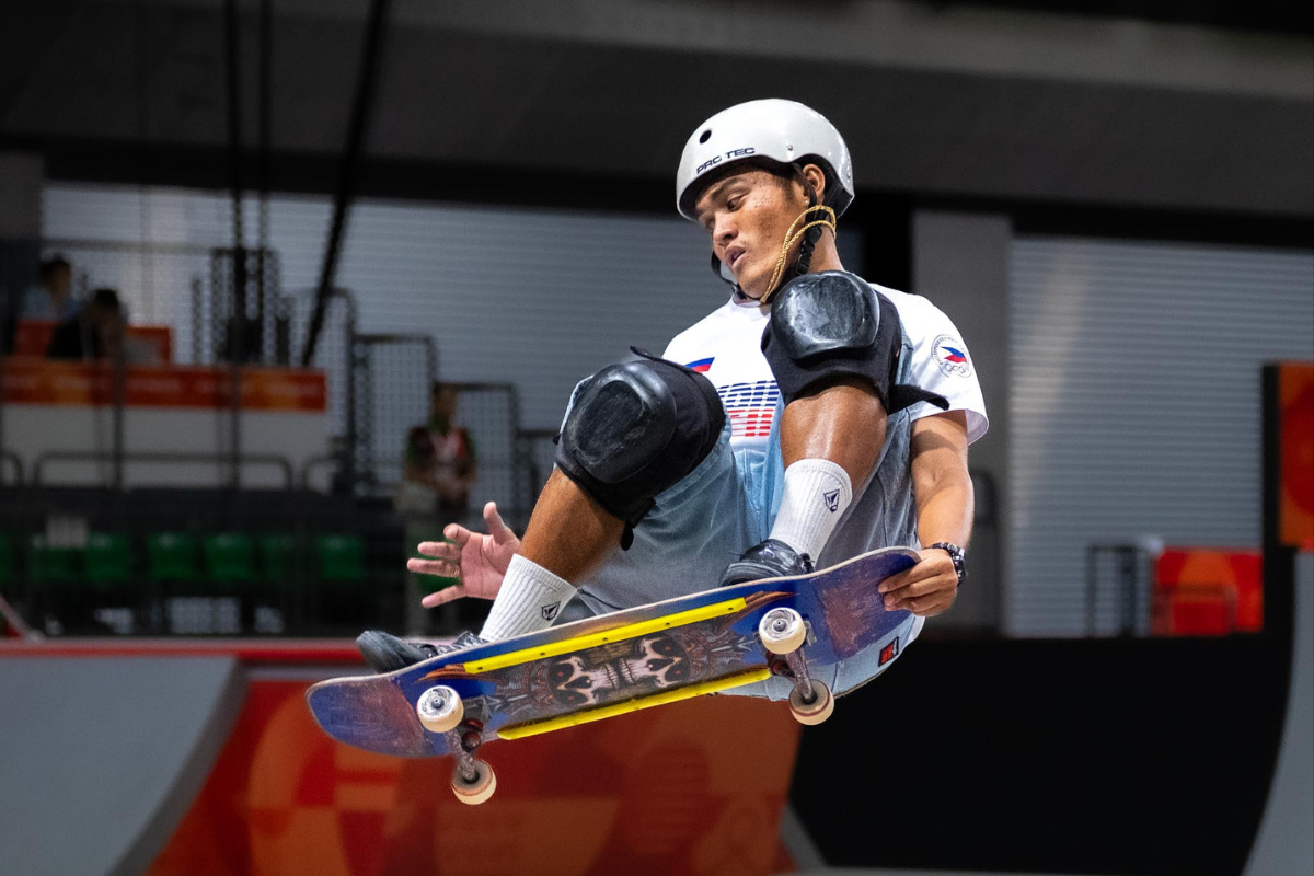 Jericho Francisco finished fourth in the Men's Park Final at the 2026 Asian Games with 84.41 points, narrowly missing the bronze medal. [POC Media Pool]